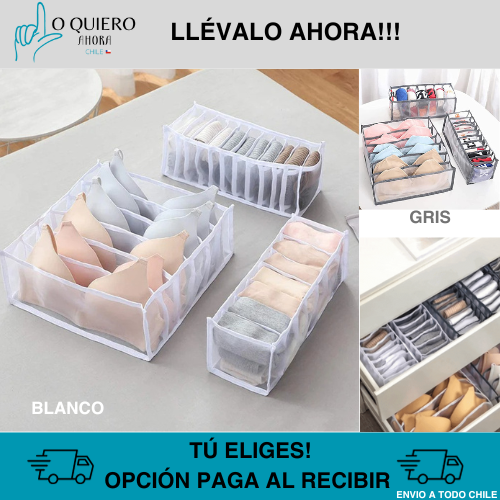 KIT 3 ORGANIZADORES PARA ROPA INTERIOR