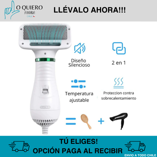 Secador Cepillo Pelo Mascotas 2 En 1 BrushPet™