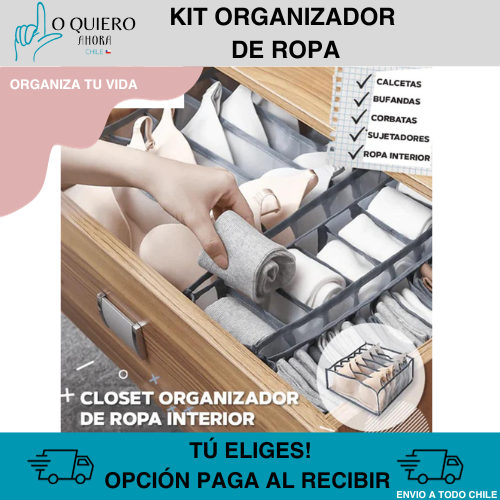 KIT 3 ORGANIZADORES PARA ROPA INTERIOR